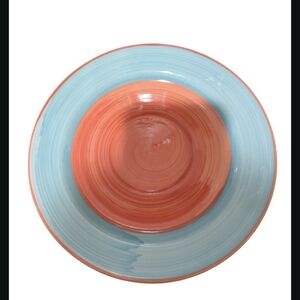 Rialto Coral and Sky Blue Dinnerware Set